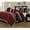 Wine, variant on Grand Avenue Wine King Comforter Set, Piecework with Flocking Embroidery Bedding, Floral 7 Pieces Comforters, Bedskirt, Pillows & Shams