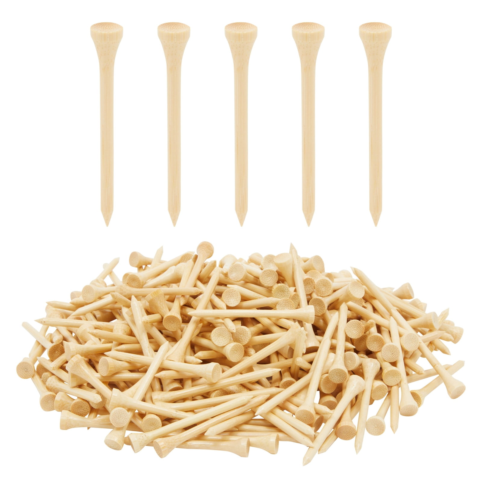 300 Pack Bamboo Golf Tees in Bulk (2 3/4 inch, Natural Wood Color