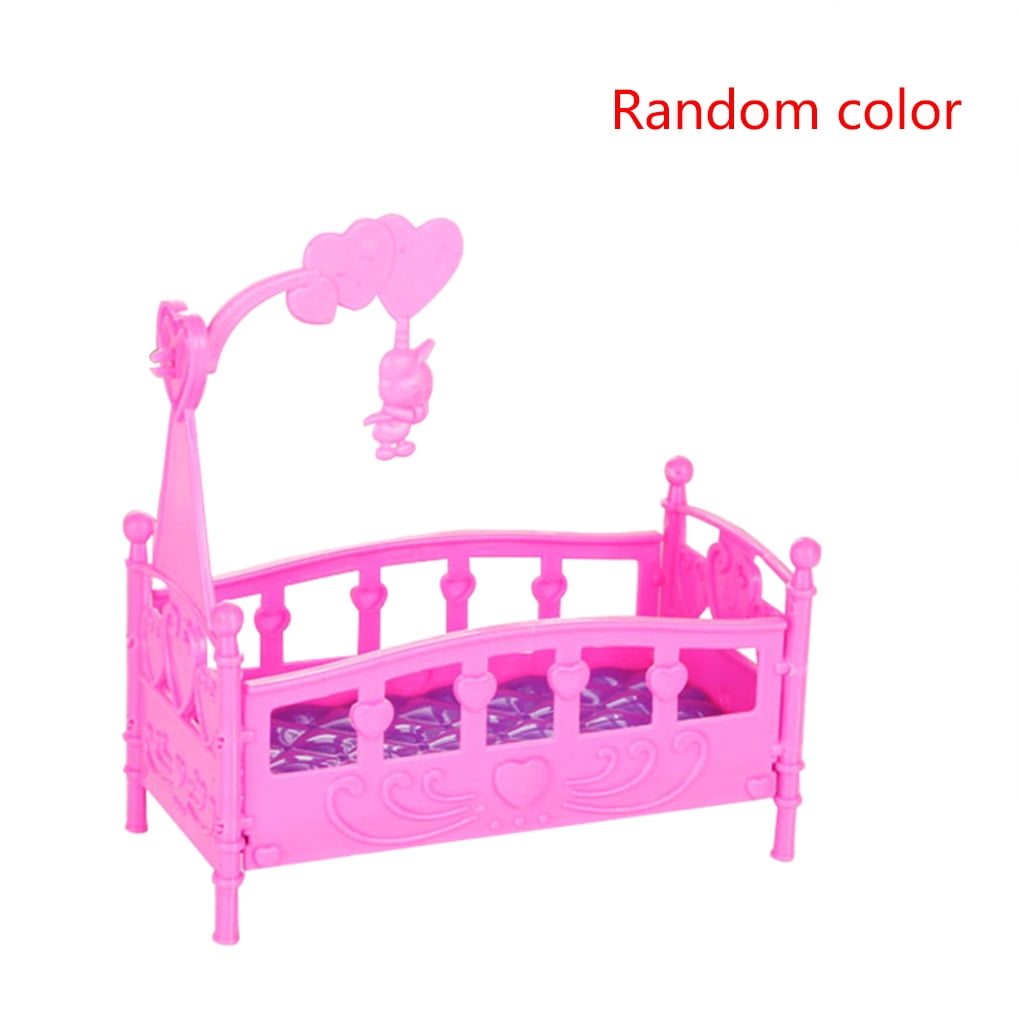 Princess Cradle Bed Furniture for Reborn Girl Baby Doll Kids Pretend