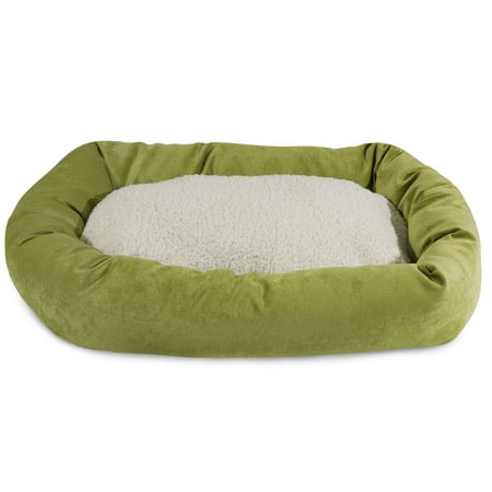 UPC: 0788995544586 | Majestic Pet | Villa Velvet Sherpa Bagel Pet Bed For Dogs  Apple  Large