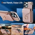 thumbnail image 3 of for iPhone 13 Pro Max Case Wallet, Card Holder Kickstand Mental Ring Leather for iPhone 13 Pro Max Case, Card Slot iPhone 13 Pro Max Case for Girls Women + 1* Sling Lanyard -Pink, 3 of 16