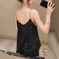 thumbnail image 3 of Christmas Women Sequin Tank Tops Sparkly Sequin Camisole Tops Glitter Sequined Vest Christmas Party, 3 of 5
