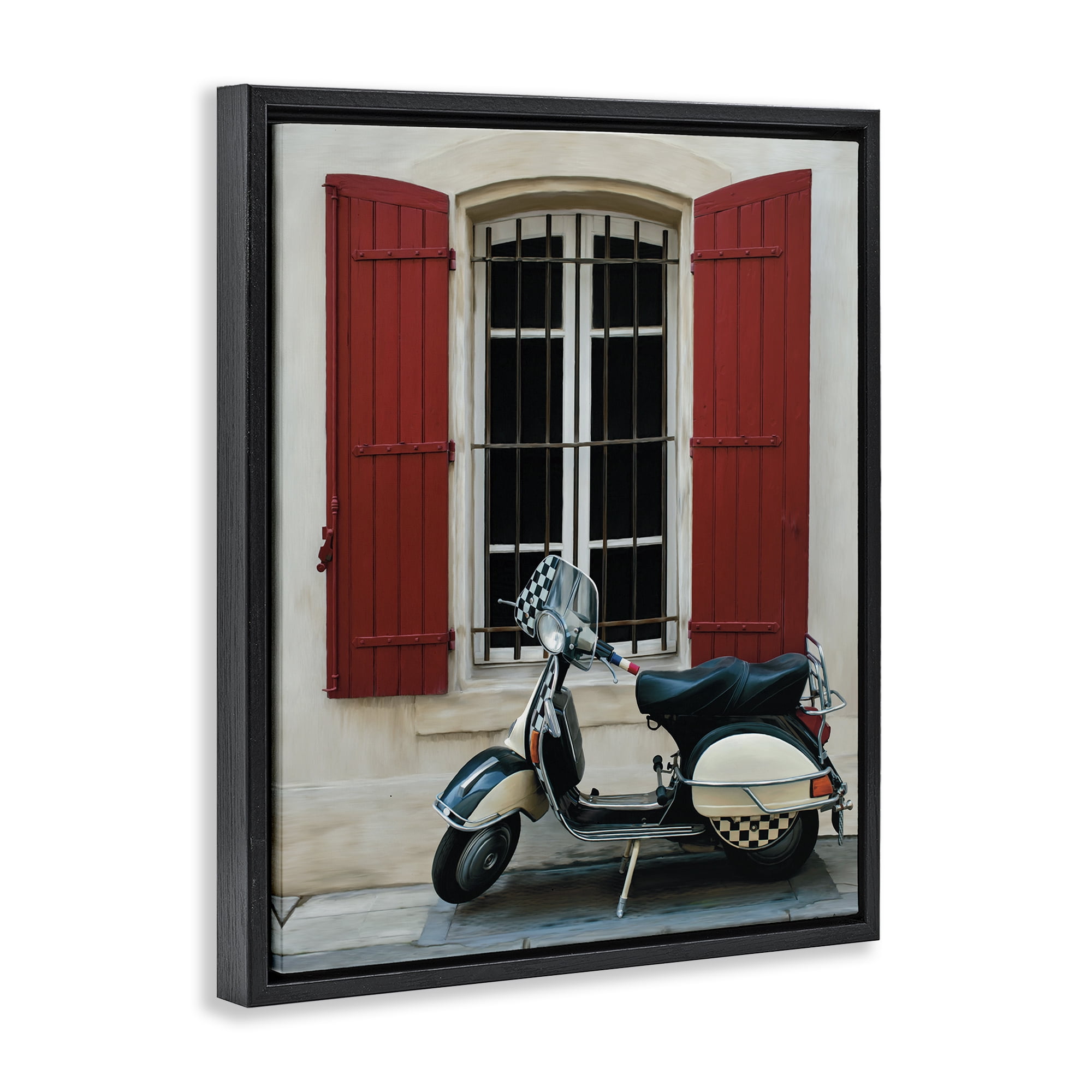Stupell Industries Two Wheel Dream Black Framed Floater Canvas Wall Art, design by Renel Peters