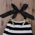 thumbnail image 3 of Mialoley Baby Girls Romper,Stripe Patchwork Halter Jumpsuit+Sequin Bow Headband, 3 of 8