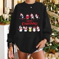 thumbnail image 2 of Pompotops Automne et Hiver Femmes Pull Imprimé de Noël Col Rond Manches Longues Blouse Unie Hauts Chandails en Molleton, 2 of 5
