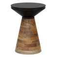 thumbnail image 1 of Modern Metal & Solid Wood Accent Table - Black & Walnut, 1 of 7