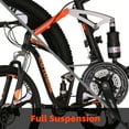 thumbnail image 3 of Full Suspension Mountain Bike Eurobike E7 18 inch Frame 27.5 Inch Wheels 21 Speed Shifter Disc Brakes Full Suspension Aldult for Mens Bicycle 3-Spoke Orange, 3 of 7