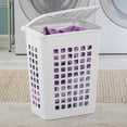 Sterilite Rectangular LiftTop Plastic Laundry Hamper , White, Set of 4