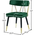 thumbnail image 5 of Meridian Furniture Rheingold Green Velvet Dining Chair (Set of 2), 5 of 7
