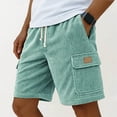 thumbnail image 2 of KPOPLK Men's Casual Shorts with Zipper Pockets Elastic Waistband with Drawstring Cargo Stretch Short Size XXL,Green, 2 of 4