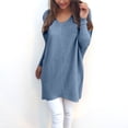 thumbnail image 2 of Fiaer Women Long Pullover Sweaters V Neck Long Sleeve Plus Size Fashion Casual Lightweight Knit Tops Sky Blue XL, 2 of 5