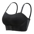 thumbnail image 5 of Women's Bra With Adjustable Straps Front-Close Push Up Lace Trim Comfortable Breathable Soft Underwear For Everyday Wear,Black,XL, 5 of 5