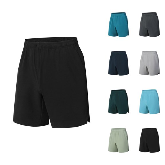 Mens Shorts Summer Casual Lightweight Breathable Elastic Waist Wide Straight Leg Athletic Shorts with Pockets