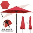 thumbnail image 5 of Yaheetech 9ft 6 Ribs Patio Umbrella with Push Button Tilt, Red, 5 of 8