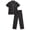 Black, variant on Womens Pajama Sets - 2 Piece Collared Sleep Shirt & Pajamas for Women Sleepwear Set