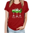 thumbnail image 2 of Pntutb T-Shirts à Manches Courtes Grande Taille pour Femmes T-Shirt Décontracté à Col Rond Imprimé pour la Saint-Patrick pour Femmes, 2 of 4