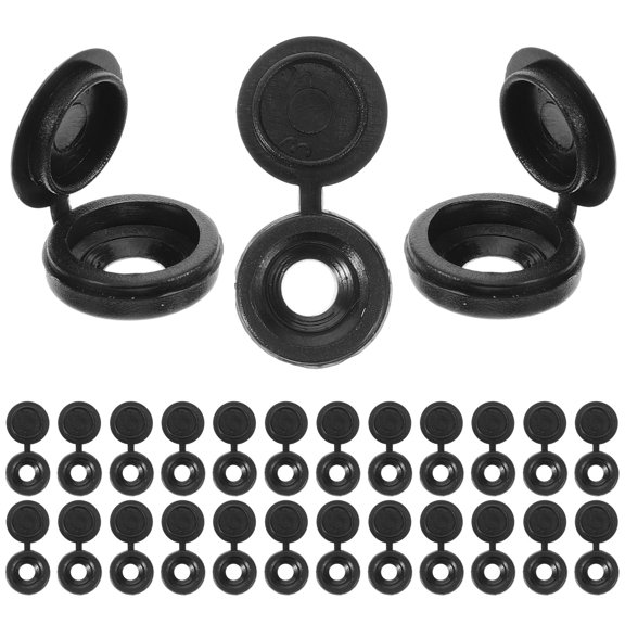 TABLZONE 100Pcs Black Plastic Screw Caps Decorative Covers for Home and Office Use