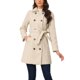 thumbnail image 1 of Abrigo de guisante CHIC Inspire para mujer con cuello Peter Pan, doble botonadura, bolsillos inclinados, abotonado y cinturón, abrigo de invierno M blanco crema, 1 of 6