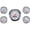 White, variant on 5-Gauge Set Complete Kit: 3-3/8" Mechanical Speedometer, 2-1/16" Component Gauges with White Face, Red Pointer & Chrome Bezel, Includes Tubing, Adapters, Fuel Level Sender