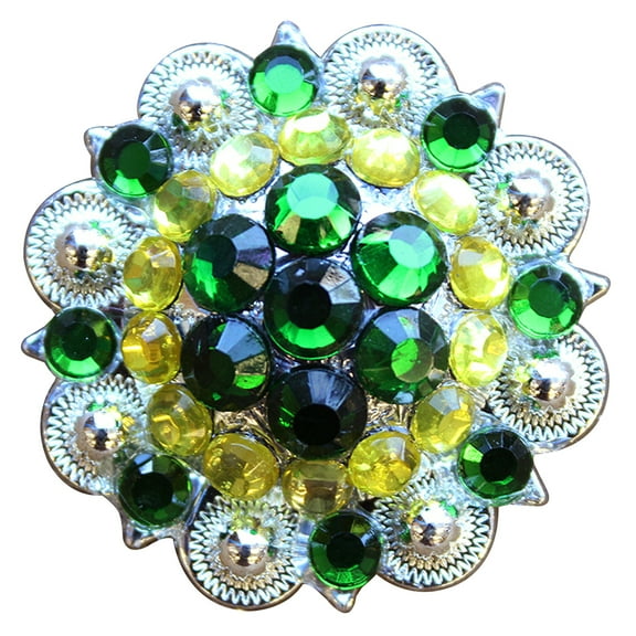 8 Hilason Western Berry Conchos Glass Rhinestones Bling 1.5" Tack cowgirl