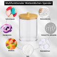 thumbnail image 4 of 3 Pieces Cotton Swab Box, Cotton Swab Dispenser, Cotton Storage with Bamboo Lid, Cotton Swab Box, Cotton Box Suitable for Dental Floss, Puffs, etc. Small Objects, 4 of 5
