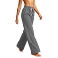 thumbnail image 6 of KIHOUT Womens Wide Leg Pants High Waisted Solid Color Casual Loose Fit Drawstring Elastic Waistband Trousers with Pockets Long Pants, 6 of 6