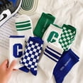 thumbnail image 3 of Calcetines deportivos para estudiantes con diseño de tablero de ajedrez en color azul Klein C, calcetines para parejas, calcetines para hombre, 3 of 6