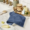 thumbnail image 5 of Beautiful by Drew Barrymore Dobby Washcloth, Soft 100% Cotton, Smokey Blue, 5 of 5