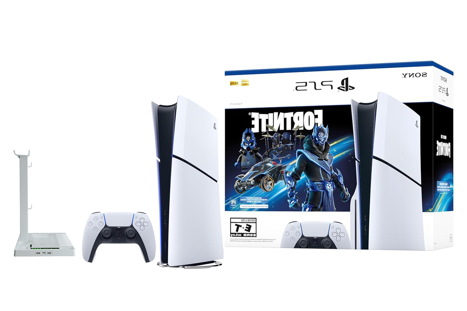 PlayStation _PS5 Console - Fortnite Cobalt Star Disc Edition Bundle + Stand and Cooling Station