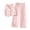 Pink, variant on Girls 2 Piece Outfits Vertical Stripe V-Neck Sleeveless Suit Vest and Elastic Waist Wide Leg Pants, Kids Formal Casual Summer Matching Outfit for Party Daily Wear(Pink,3-4 Years)
