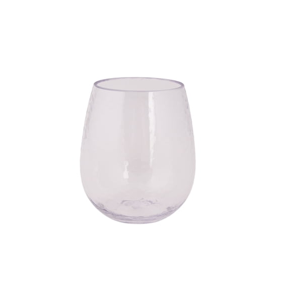 Hometrends Verre à Vin Sans Pied Acrylique Clair Martelée 498mL