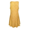 thumbnail image 5 of Summer Floral Print Casual Dress for Women Sleeveless Button Down Collar Loose Fit Mini Flowy Day Dress V Neck Yellow S, 5 of 6