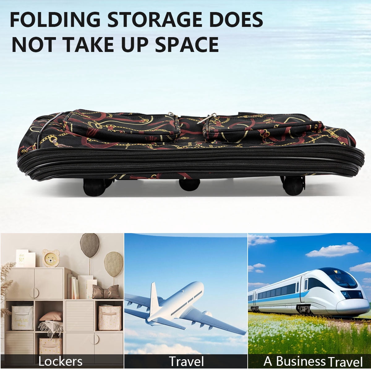 30in Expandable Foldable  Suitcase 3 Layer Foldable  Rolling  Luggage Large Wheeled Travel Bag  for  Home Storage Moving All Trip,EX30-CHAIN