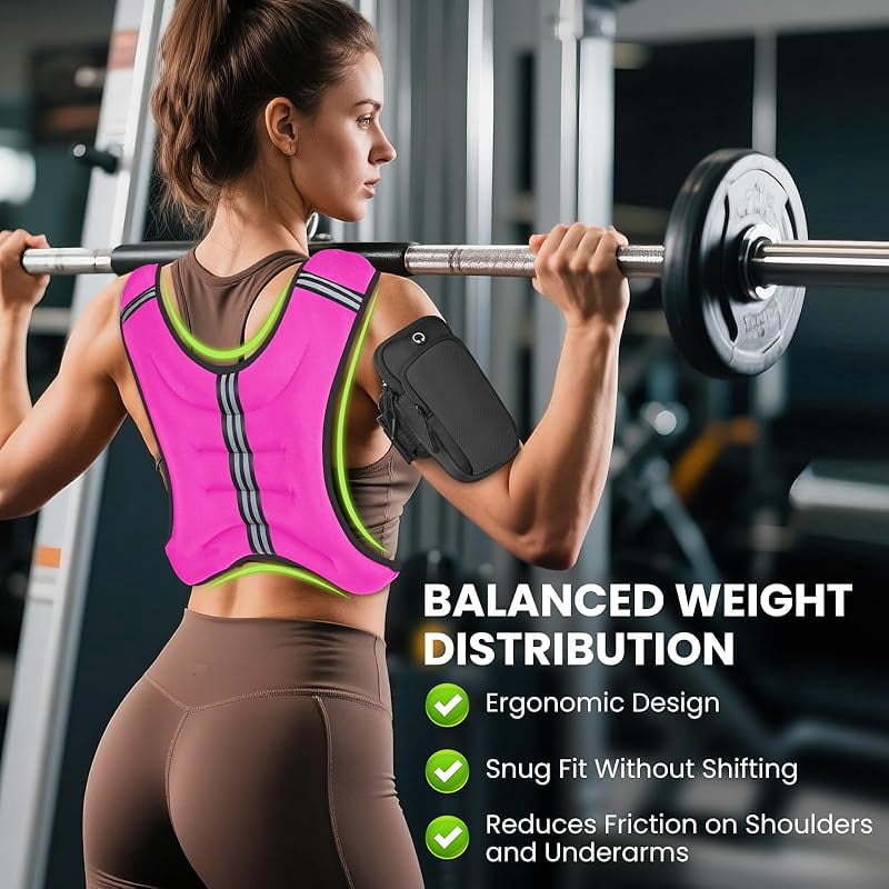 Weighted Vest for Women Men, 8lb/12lb/16lb/20lb/25lb/30lb Weighted Vest Woman Adjustable Weights for Walking, Strength Training, Running, Muscle Building