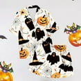 thumbnail image 5 of Ulitacool Pajamas For Womens Halloween Short Sleeve Pjs And Shorts Set Button Down Pumpkin Ghost Print Sleepwear Hallowmas Lightweight Jammies Nightwear Beige L, 5 of 6