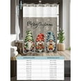 thumbnail image 6 of No Hook Cloth Fabric Shower Curtain with Snap in Liner, Grey Christmas Waterproof Shower Curtains Set with See Through Top Window, Winter Gnomes Snowflake Cartoon Funny Bath Curtains Shower 72"x96", 6 of 6