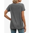 thumbnail image 2 of Womens Summer Sleeve V Neck Casual Tops Tshirts, 2 of 6
