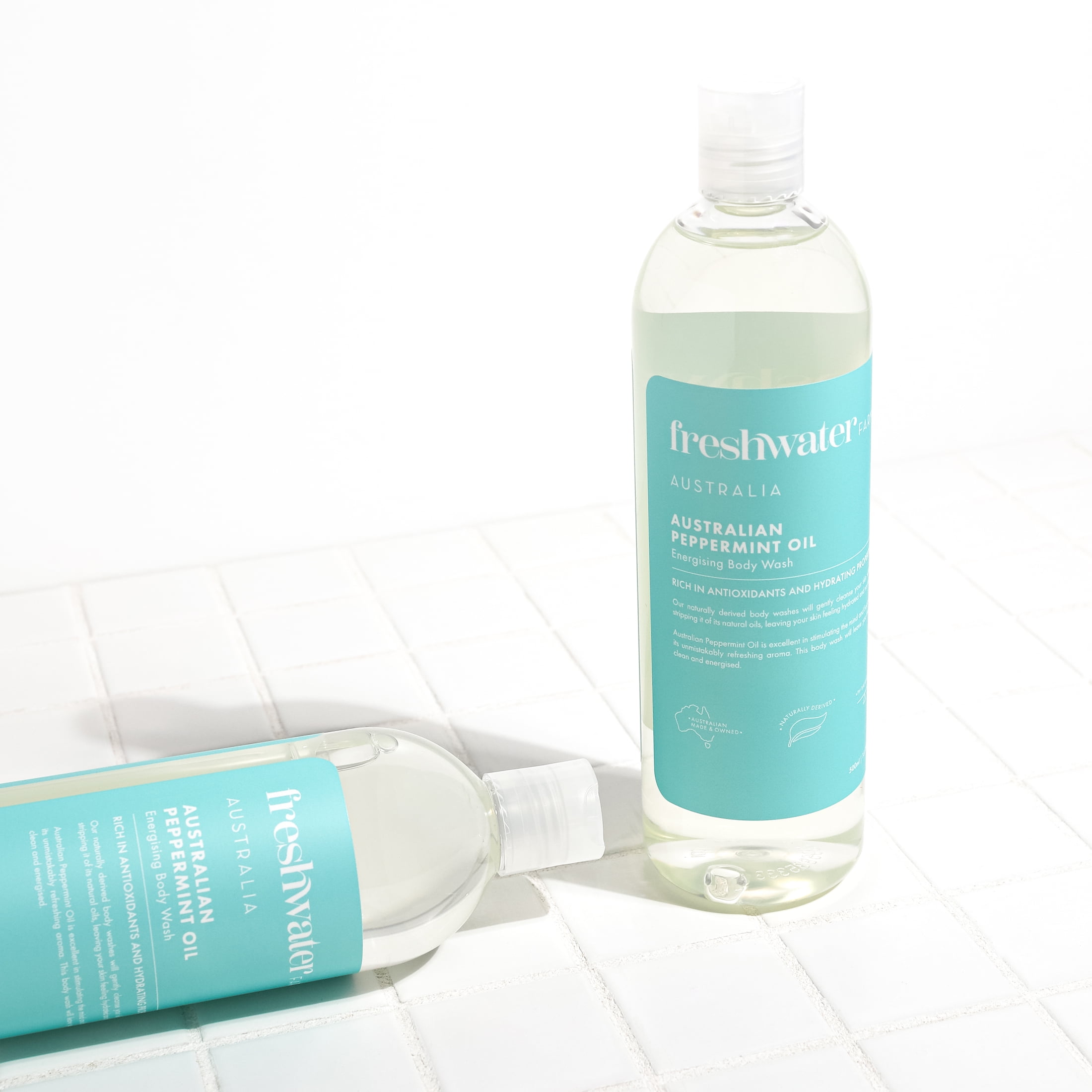 (3 pack) Freshwater Farm Australian Peppermint Oil Natural Body Wash for all skin types 16.9fl oz