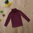 thumbnail image 4 of Generic Toddler Baby Boys Girls Basic Solid Color Turtleneck Neck Warm Base Long Sleeve T Shirt Children's Casual Home Wear Base Top Clothes ﻿(12-18 Months,Purple), 4 of 4