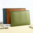 thumbnail image 2 of A4 Leather Zipper Bag in Multiple Colors Business Briefcase PU Document Bag for Professional Use, 2 of 9