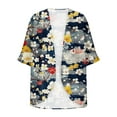 thumbnail image 5 of ZVAVZ Women's Kimono Cardigans,Womens Boho Floral Print Short Sleeve Womens Tops Lightweight Chiffon Cover Ups Cardigans Multicolor,M, 5 of 6