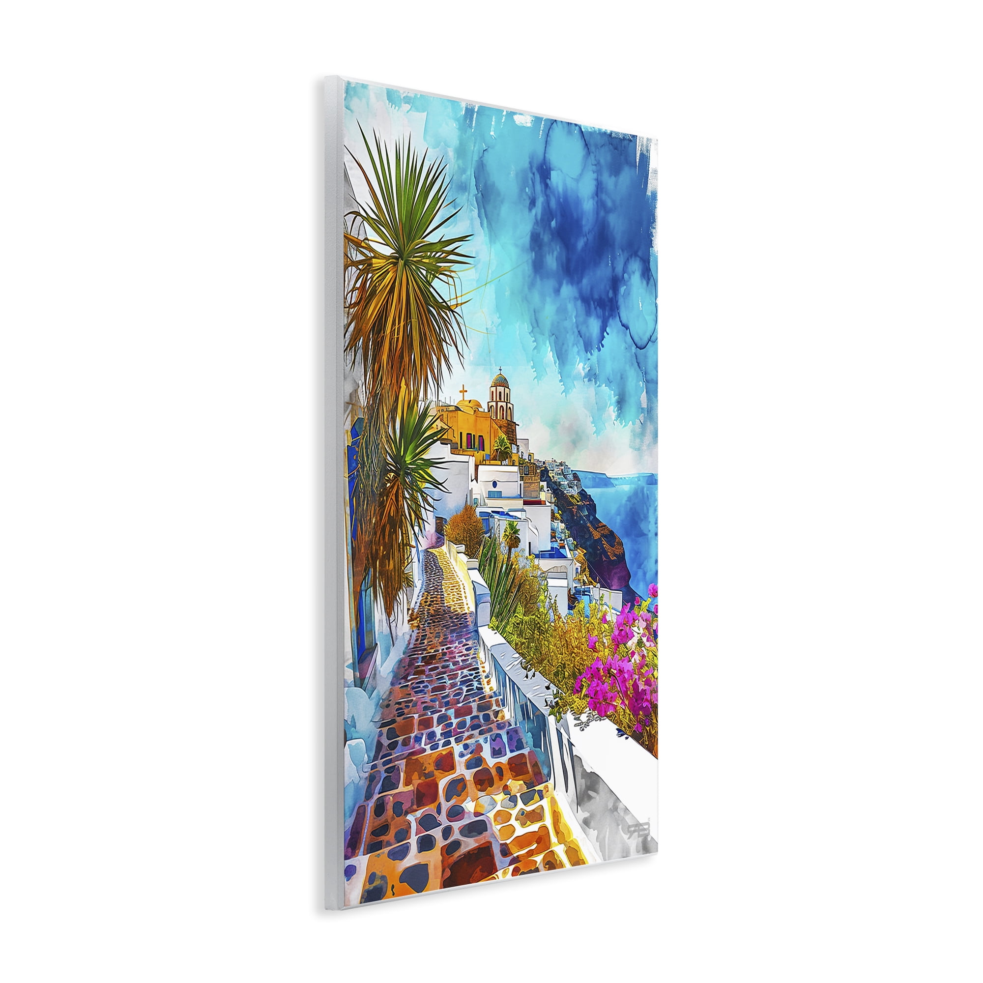 Stupell Industries Tropical Coastal Town Cities & Countries Painting Unframed Art Print Wall Art, 10 x 15
