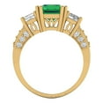 thumbnail image 4 of Three-Stone Engagement Ring for Women - 4.27ct Simulated Emerald in 18K Yellow Gold Promise Ring, 4 of 6