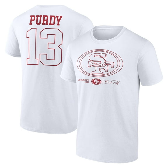 Men's Brock Purdy White San Francisco 49ers Outline Player T-Shirt