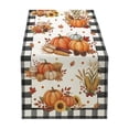 thumbnail image 2 of Maple Leaf Linen Table Runner in Warm Orange, Fall Thanksgiving Dining Table Decor, Rustic Farmhouse Kitchen Decoration, Double-Sided Print Washable Runner, 2 of 6