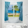 thumbnail image 1 of Colorful Tapestry, Blue Curtains White Walls Sunny Day Shore Palm Tree Island View Horizon Rest, Fabric Wall Hanging Decor for Bedroom Living Room Dorm, 5 Sizes, Blue Green, by Ambesonne, 1 of 1