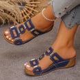 thumbnail image 4 of Otqutp Womens Wedge Sandals Geometric Cutout Decorative Straps Open Toe Casual Shoes Summer Non-Slip Beach Hiking Slippers, 4 of 8