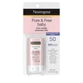 thumbnail image 2 of Neutrogena Pure & Free Baby Mineral Sunscreen Stick with Broad Spectrum SPF 50 & Zinc Oxide, Water-Resistant, Hypoallergenic, Paraben-, Dye- & PABA-Free Baby Face & Body Sunscreen, 0.47 oz Neutrogena NA, 2 of 2
