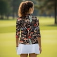 thumbnail image 5 of Uorisanigo Forest Mushrooms Women's Dry-Fit Golf Polo Shirts Comfortable Versatile Women's 3/4 Sleeve Athletic Golf Shirts Fashionable Workout Tops Stylish Pullover Workout Sports, 5 of 7