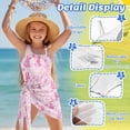 thumbnail image 5 of SEANATIVE Size 13-14 Years Girls Swimsuits One Piece Bathing Suit 2 Piece Set with Mesh Sarong Coverup Cut Out Beach Swimwear for Kids Teen Girl, Cartoon Bunny Easter Egg Daisy Pink, 5 of 7